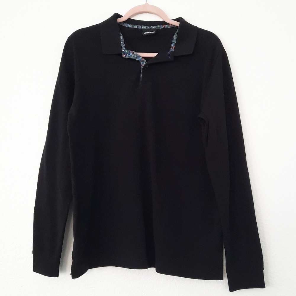Jared Lang Black Long Sleeve Polo L